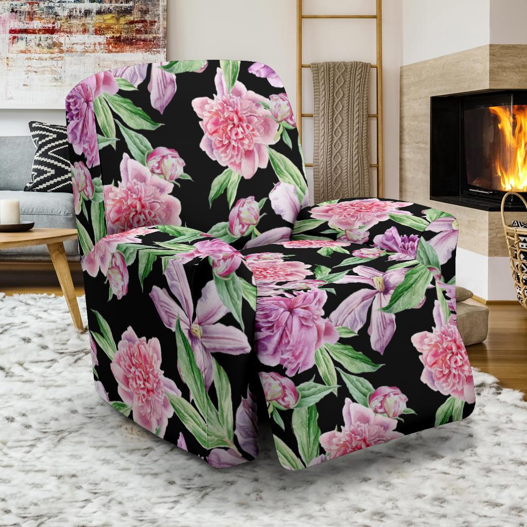 Peony Pattern Print Design PE08 Recliner Slipcover-JORJUNE.COM