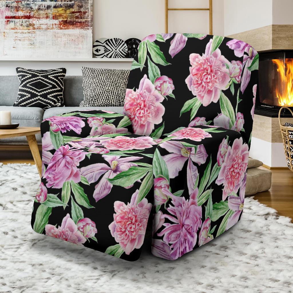 Peony Pattern Print Design PE08 Recliner Slipcover-JORJUNE.COM
