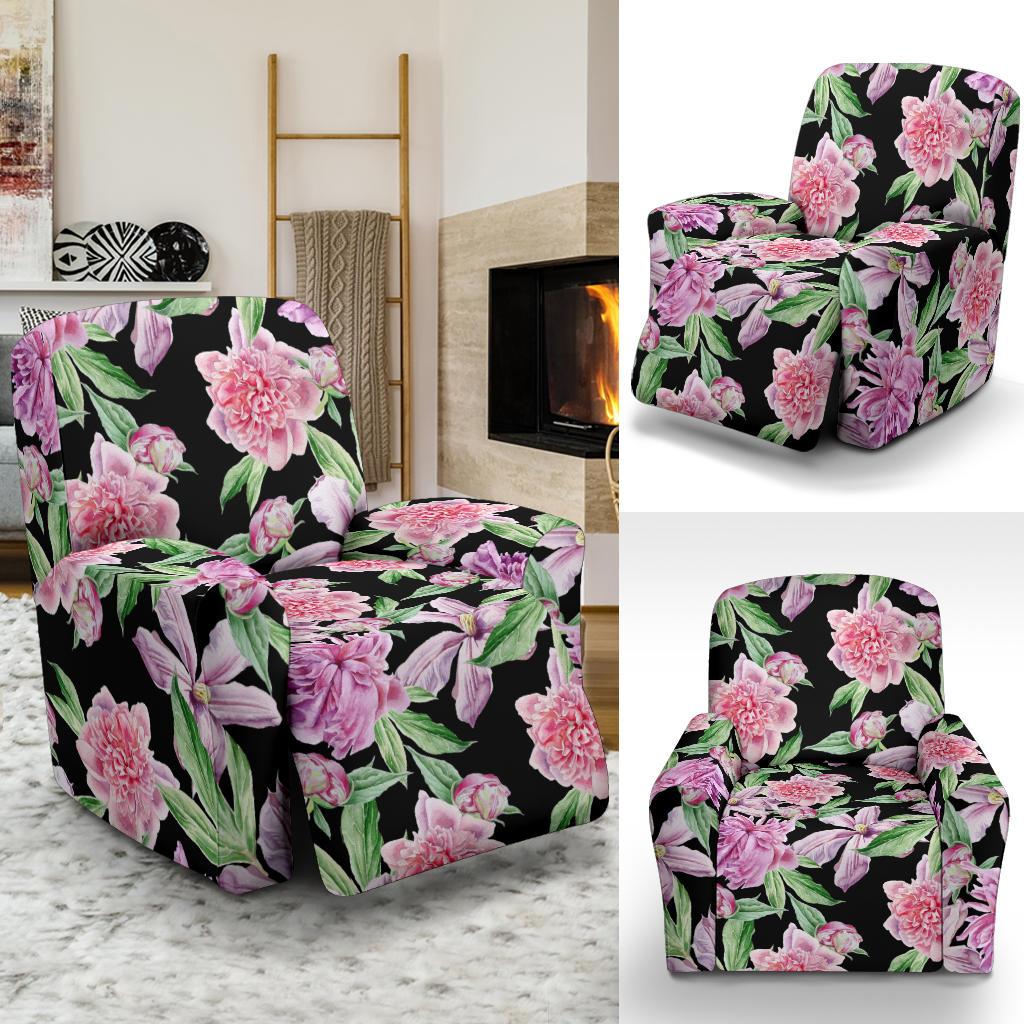 Peony Pattern Print Design PE08 Recliner Slipcover-JORJUNE.COM