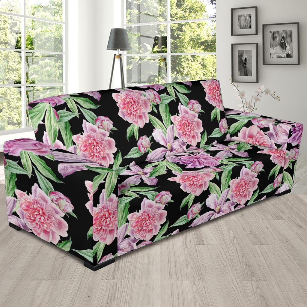 Peony Pattern Print Design PE08 Sofa Slipcover-JORJUNE.COM