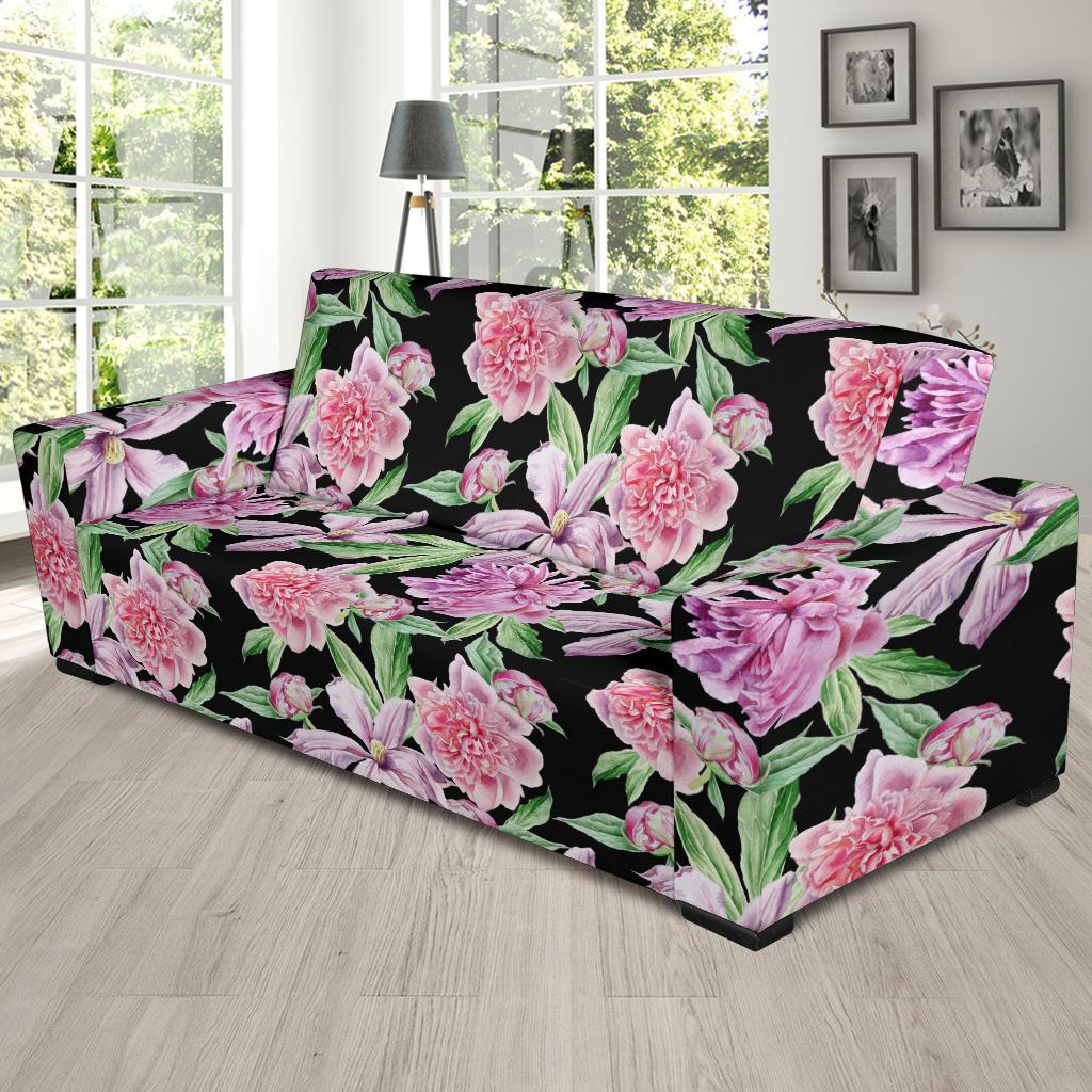 Peony Pattern Print Design PE08 Sofa Slipcover-JORJUNE.COM