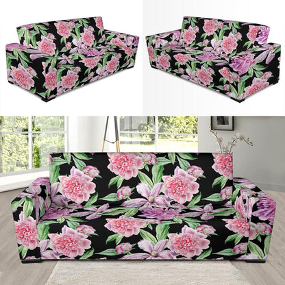 Peony Pattern Print Design PE08 Sofa Slipcover-JORJUNE.COM