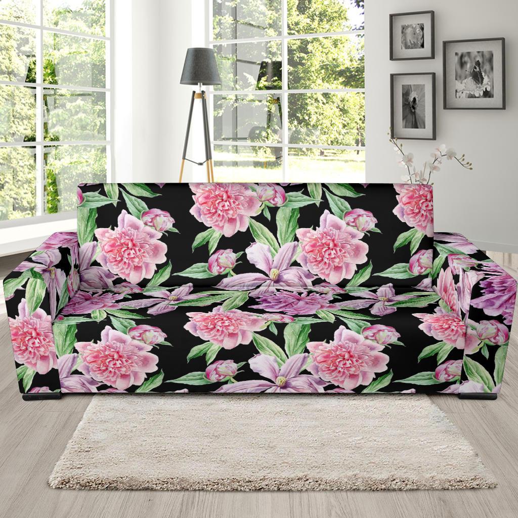 Peony Pattern Print Design PE08 Sofa Slipcover-JORJUNE.COM