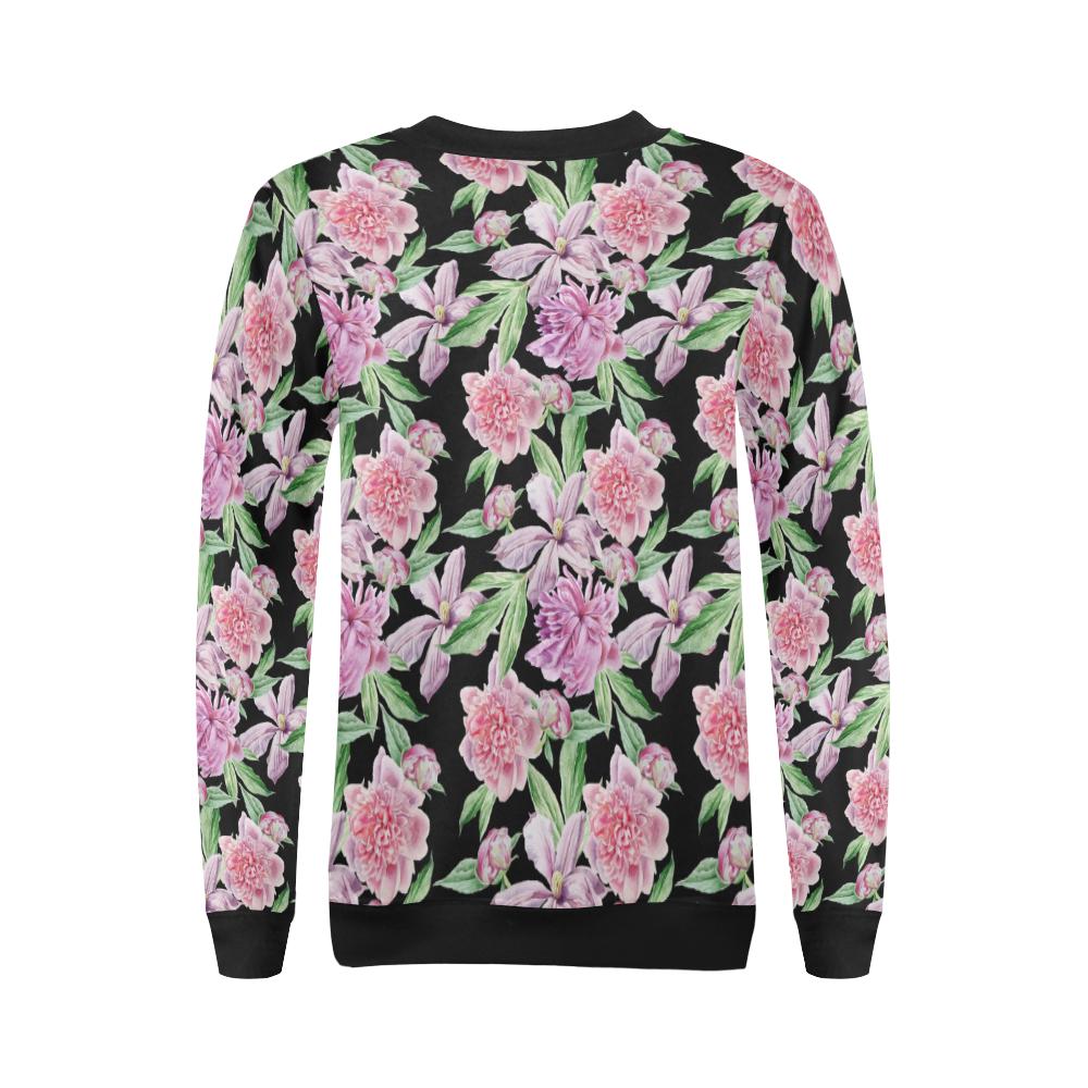 Peony Pattern Print Design PE08 Women Long Sleeve Sweatshirt-JorJune
