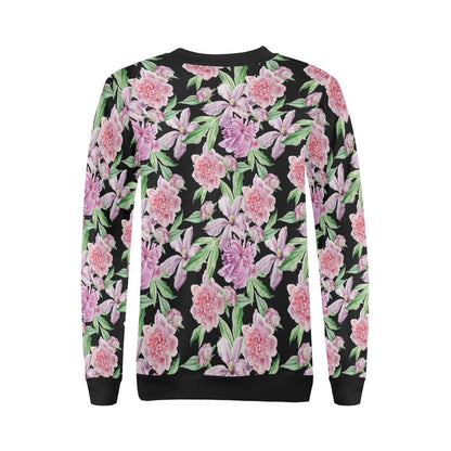 Peony Pattern Print Design PE08 Women Long Sleeve Sweatshirt-JorJune