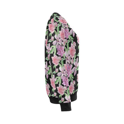 Peony Pattern Print Design PE08 Women Long Sleeve Sweatshirt-JorJune