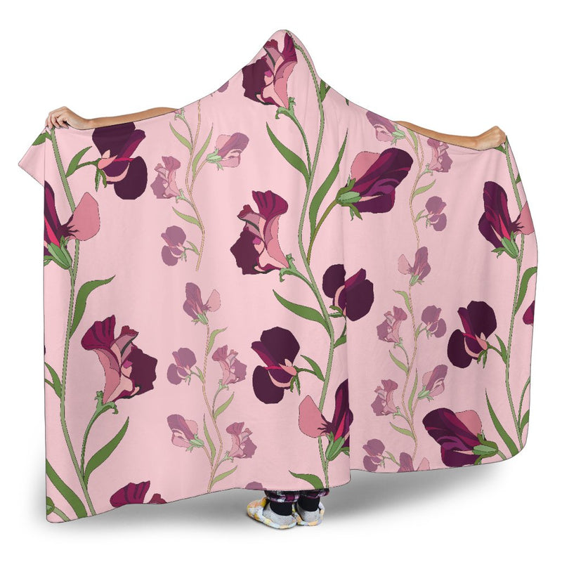 Peony Pattern Print Design PE09 Hooded Blanket-JORJUNE.COM