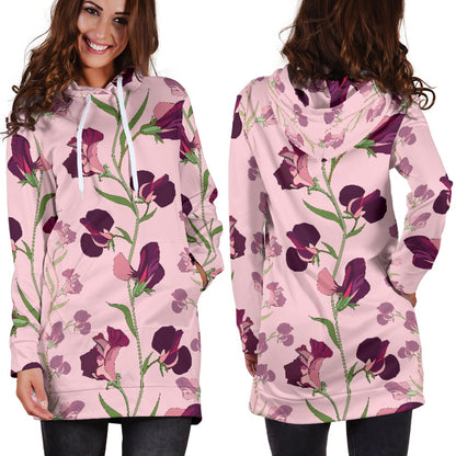 Peony Pattern Print Design PE09 Women Hoodie Dress