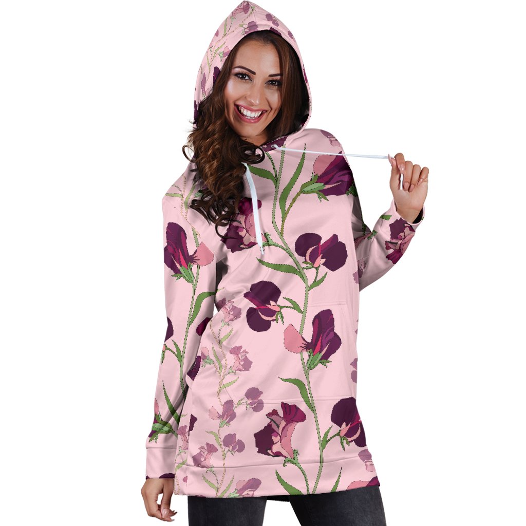 Peony Pattern Print Design PE09 Women Hoodie Dress