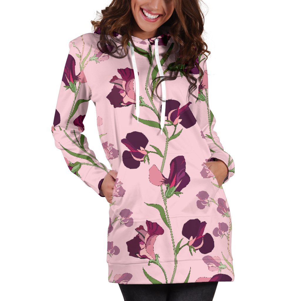 Peony Pattern Print Design PE09 Women Hoodie Dress