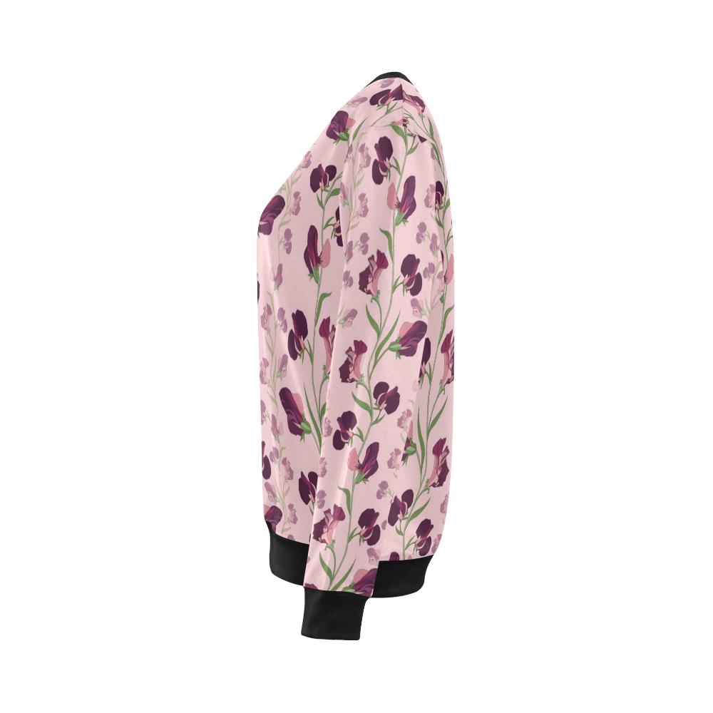 Peony Pattern Print Design PE09 Women Long Sleeve Sweatshirt-JorJune