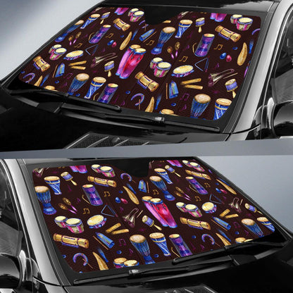 Percussion Neon Pattern Print Design 04 Car Sun Shades-JORJUNE.COM