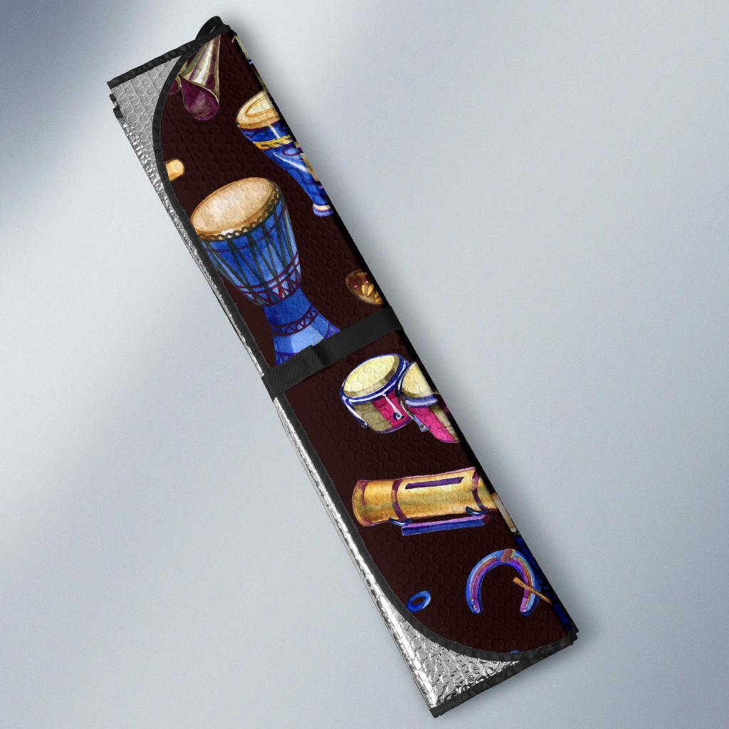 Percussion Neon Pattern Print Design 04 Car Sun Shades-JORJUNE.COM