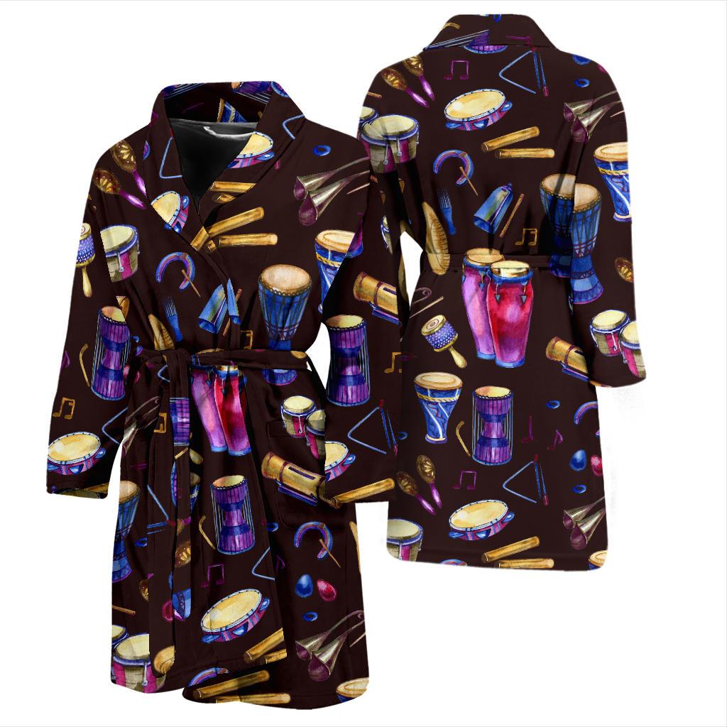 Percussion Neon Pattern Print Design 04 Men Bathrobe-JORJUNE.COM