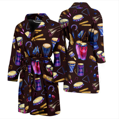 Percussion Neon Pattern Print Design 04 Men Bathrobe-JORJUNE.COM