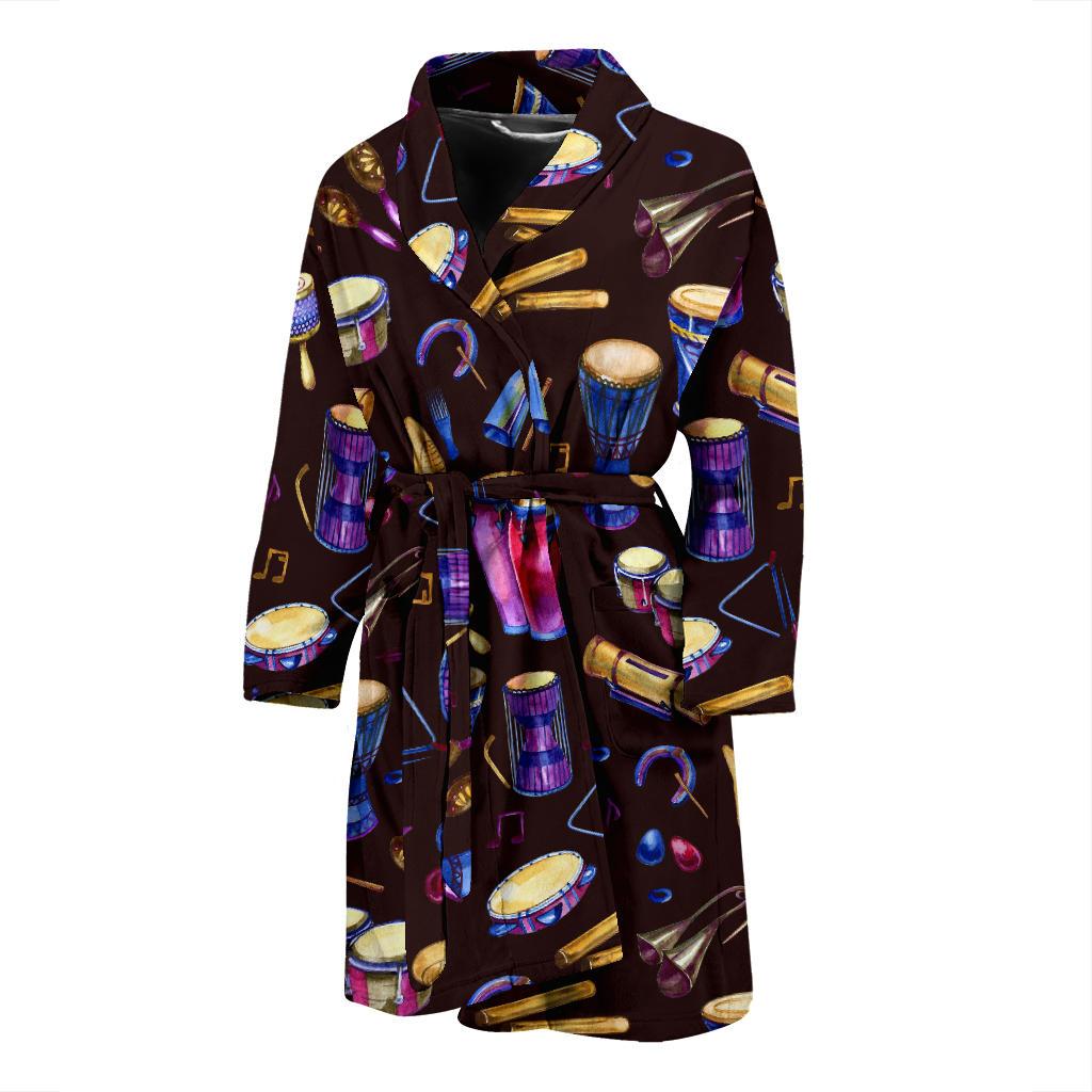 Percussion Neon Pattern Print Design 04 Men Bathrobe-JORJUNE.COM