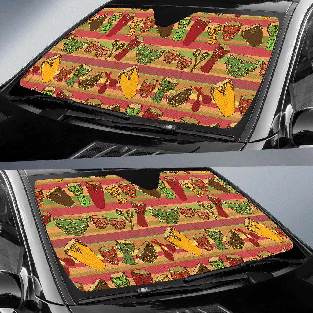 Percussion Pattern Print Design 01 Car Sun Shades-JORJUNE.COM