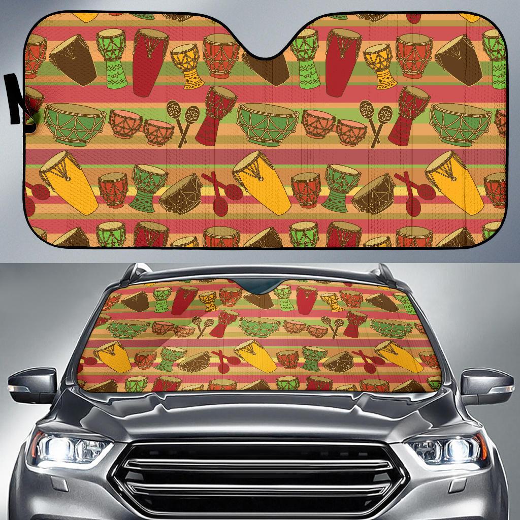 Percussion Pattern Print Design 01 Car Sun Shades-JORJUNE.COM