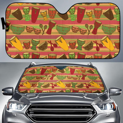 Percussion Pattern Print Design 01 Car Sun Shades-JORJUNE.COM