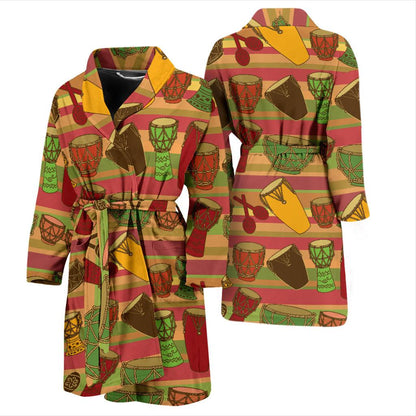 Percussion Pattern Print Design 01 Men Bathrobe-JORJUNE.COM