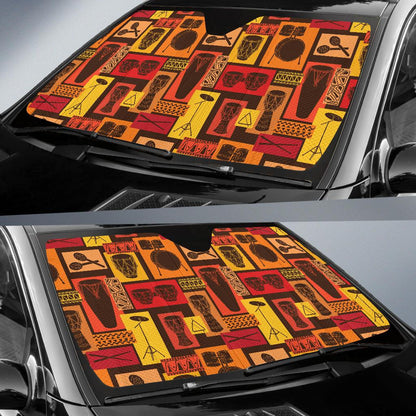 Percussion Pattern Print Design 02 Car Sun Shades-JORJUNE.COM