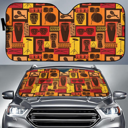 Percussion Pattern Print Design 02 Car Sun Shades-JORJUNE.COM