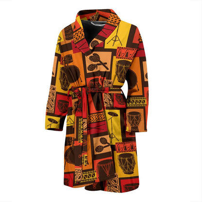 Percussion Pattern Print Design 02 Men Bathrobe-JORJUNE.COM