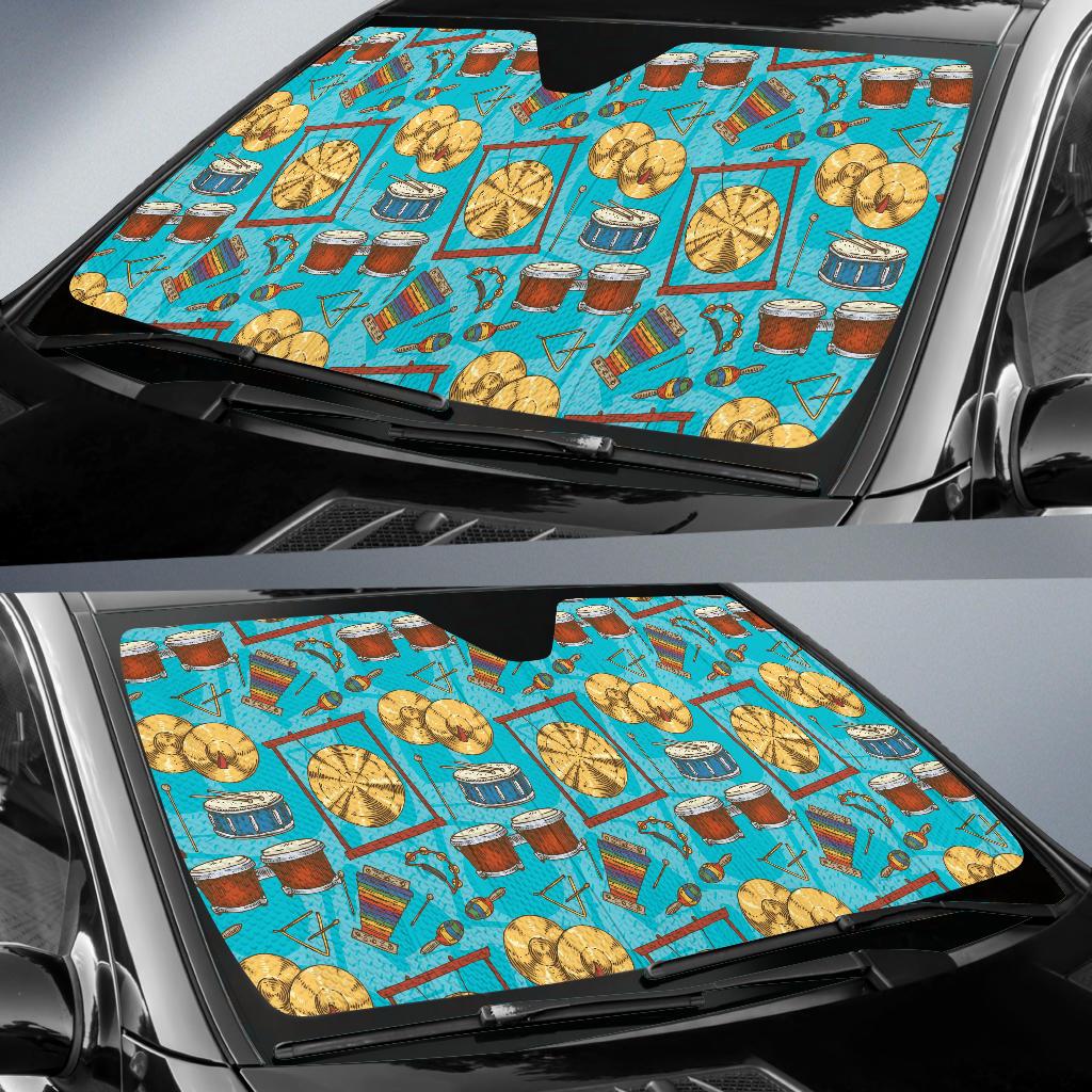 Percussion Pattern Print Design 03 Car Sun Shades-JORJUNE.COM