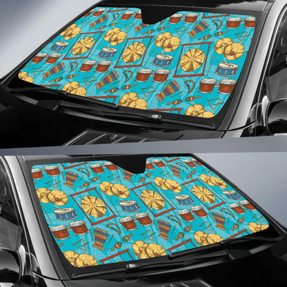 Percussion Pattern Print Design 03 Car Sun Shades-JORJUNE.COM