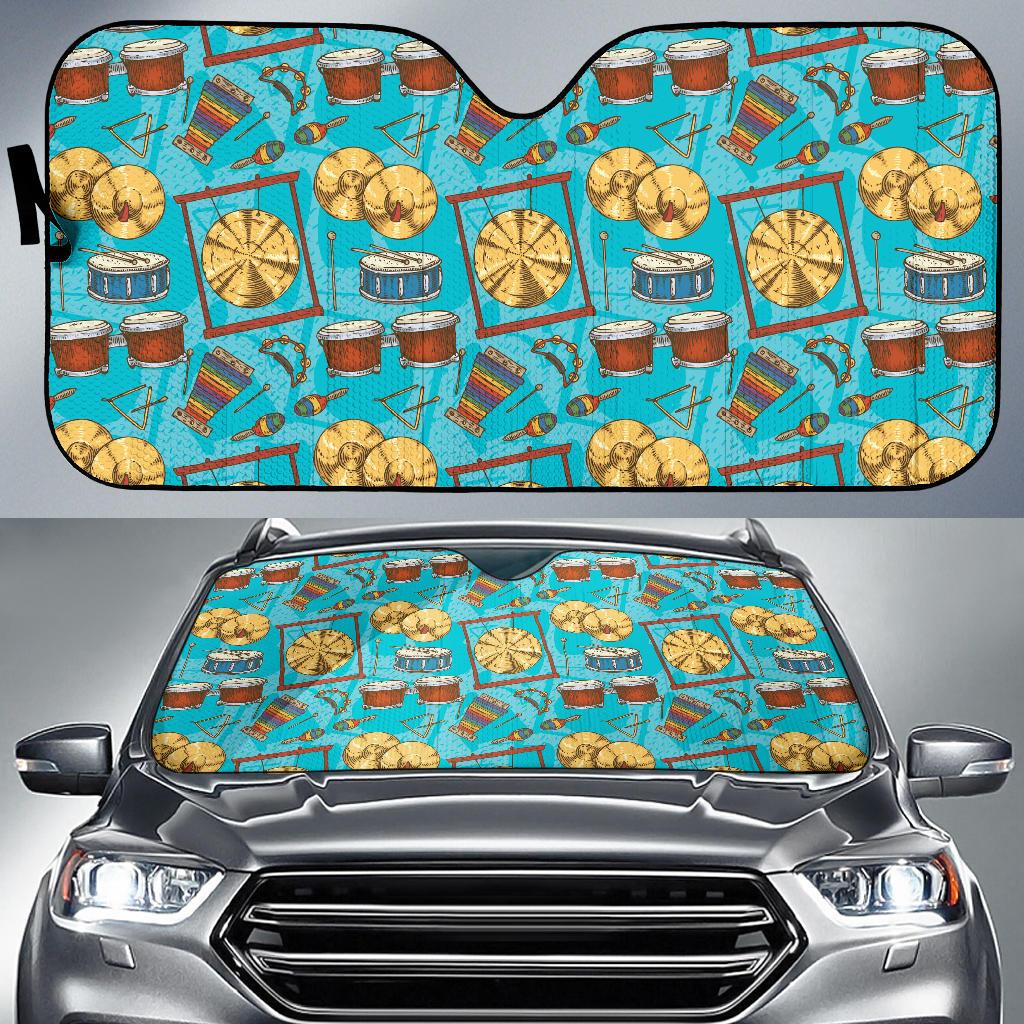 Percussion Pattern Print Design 03 Car Sun Shades-JORJUNE.COM