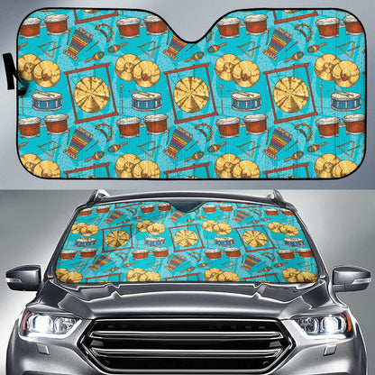 Percussion Pattern Print Design 03 Car Sun Shades-JORJUNE.COM