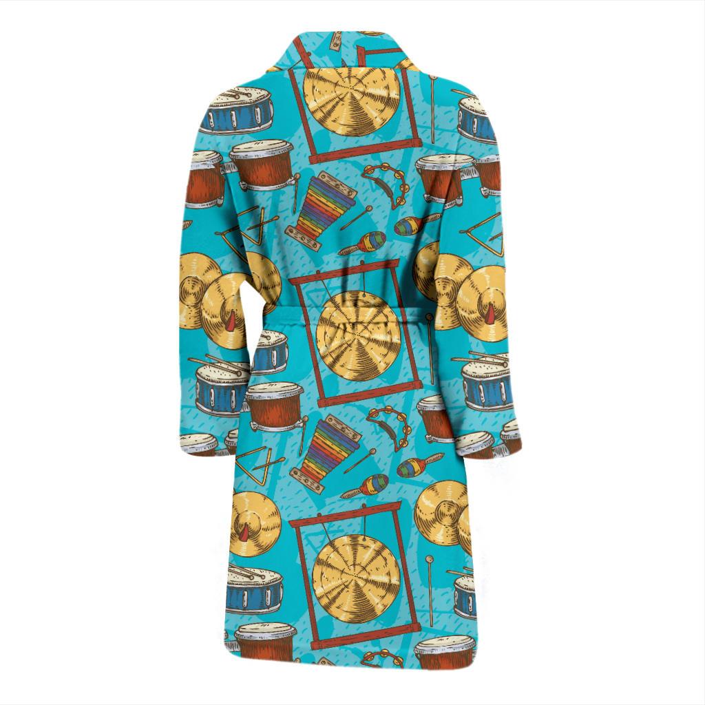 Percussion Pattern Print Design 03 Men Bathrobe-JORJUNE.COM