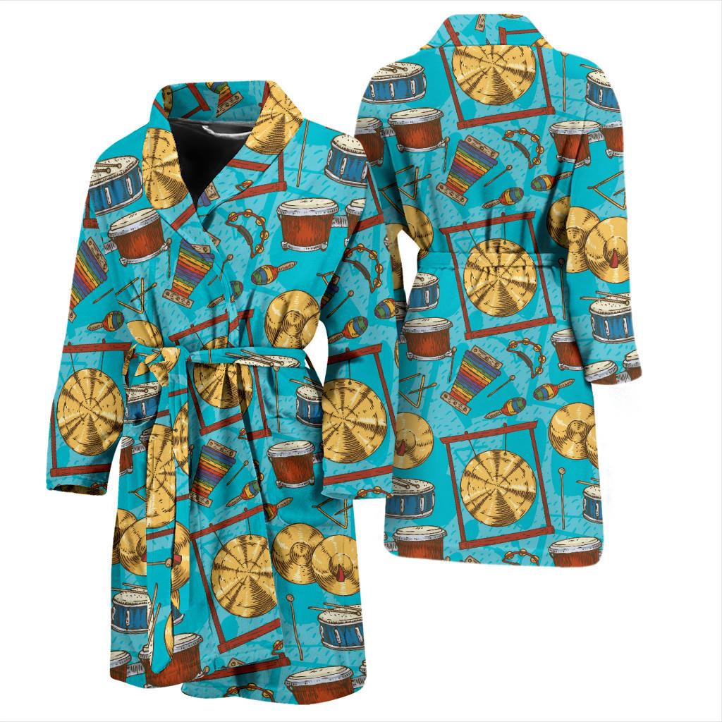 Percussion Pattern Print Design 03 Men Bathrobe-JORJUNE.COM