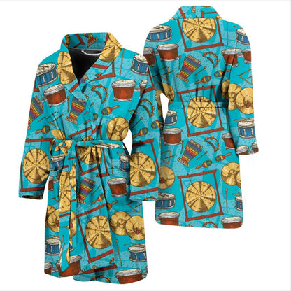 Percussion Pattern Print Design 03 Men Bathrobe-JORJUNE.COM