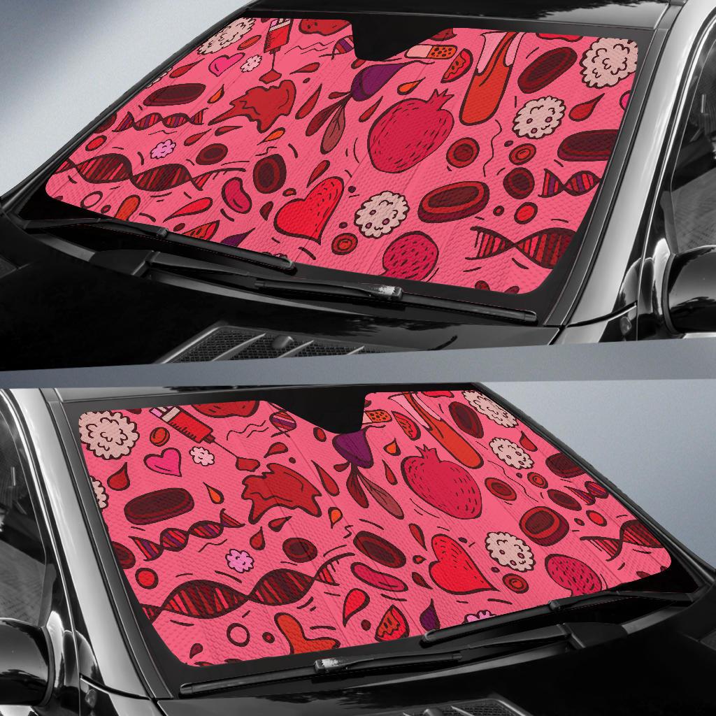 Phlebotomist Pattern Print Design A01 Car Sun Shades-JORJUNE.COM