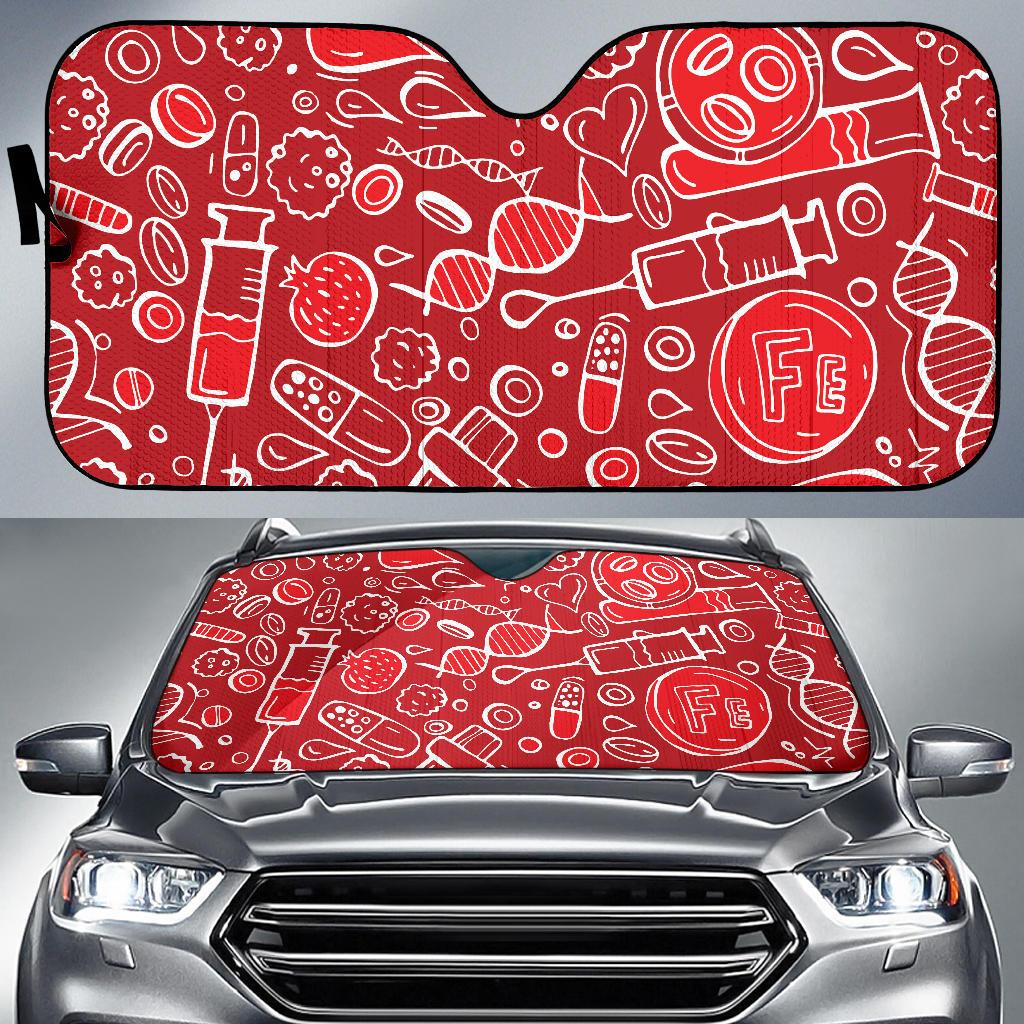 Phlebotomist Pattern Print Design A02 Car Sun Shades-JORJUNE.COM