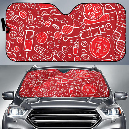 Phlebotomist Pattern Print Design A02 Car Sun Shades-JORJUNE.COM