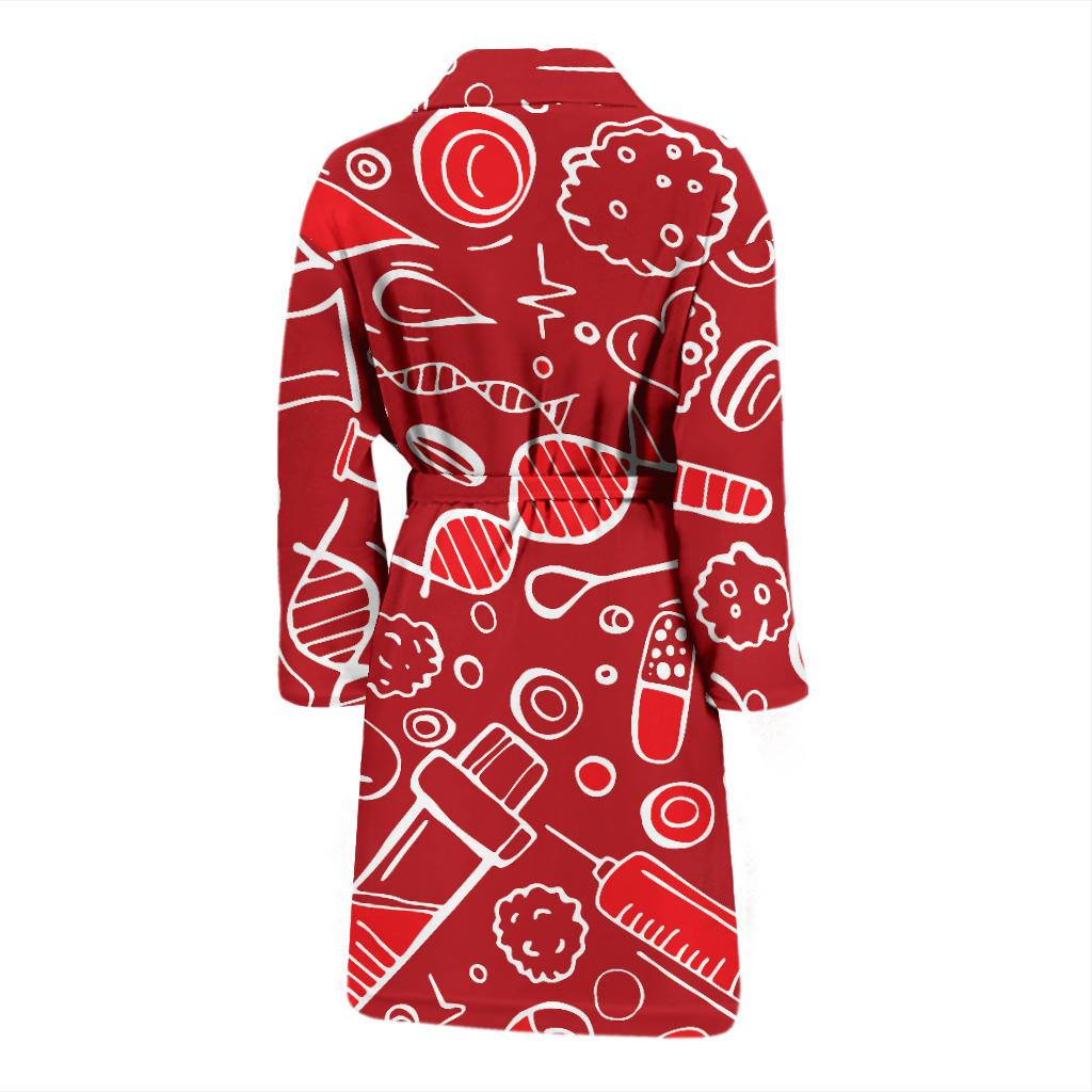Phlebotomist Pattern Print Design A02 Men Bathrobe-JORJUNE.COM