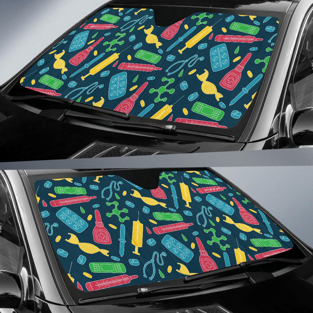 Phlebotomist Pattern Print Design A03 Car Sun Shades-JORJUNE.COM