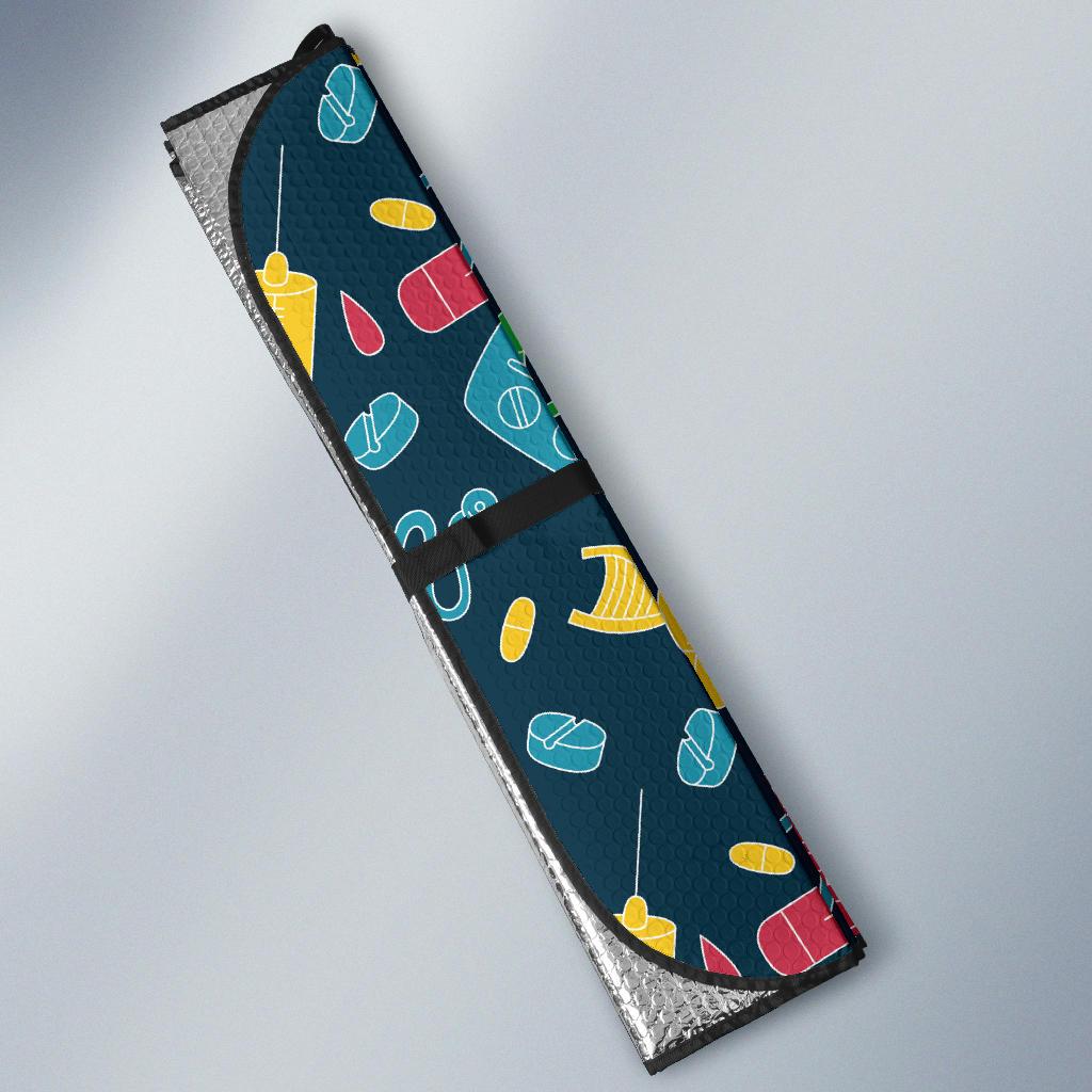 Phlebotomist Pattern Print Design A03 Car Sun Shades-JORJUNE.COM