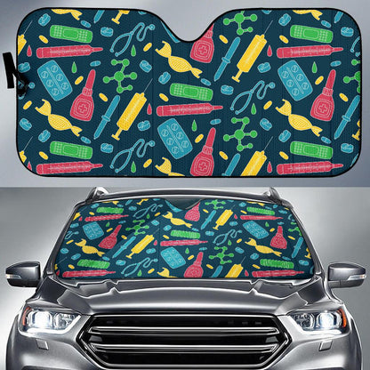 Phlebotomist Pattern Print Design A03 Car Sun Shades-JORJUNE.COM