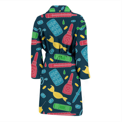 Phlebotomist Pattern Print Design A03 Men Bathrobe-JORJUNE.COM