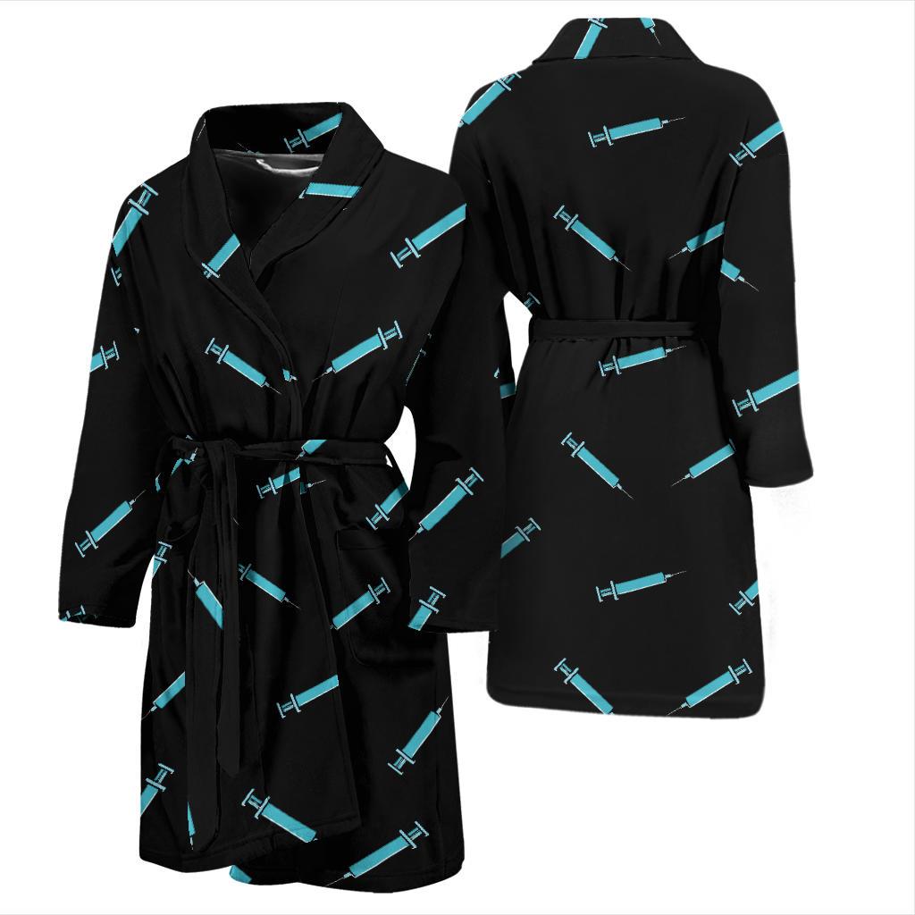 Phlebotomist Pattern Print Design A04 Men Bathrobe-JORJUNE.COM
