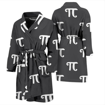 Pi Day Pattern Print Design A01 Men Bathrobe-JORJUNE.COM