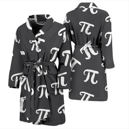 Pi Day Pattern Print Design A02 Men Bathrobe-JORJUNE.COM