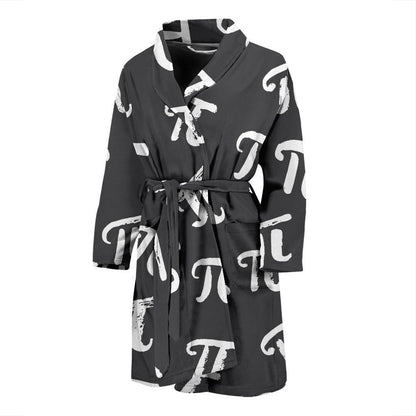 Pi Day Pattern Print Design A02 Men Bathrobe-JORJUNE.COM