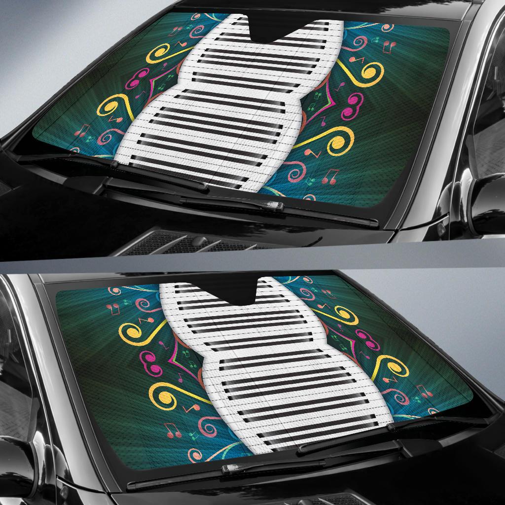 Piano Pattern Print Design 01 Car Sun Shades-JORJUNE.COM