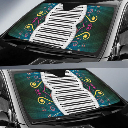 Piano Pattern Print Design 01 Car Sun Shades-JORJUNE.COM