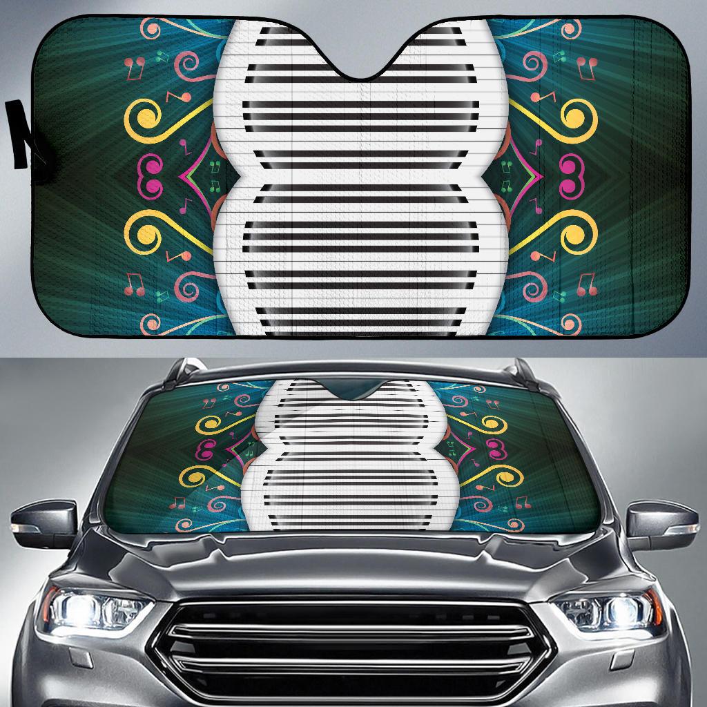 Piano Pattern Print Design 01 Car Sun Shades-JORJUNE.COM