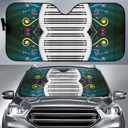 Piano Pattern Print Design 01 Car Sun Shades-JORJUNE.COM